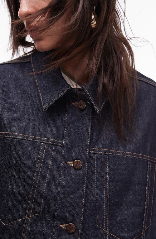 Shop Topshop Boxy Denim Trucker Jacket In Blue