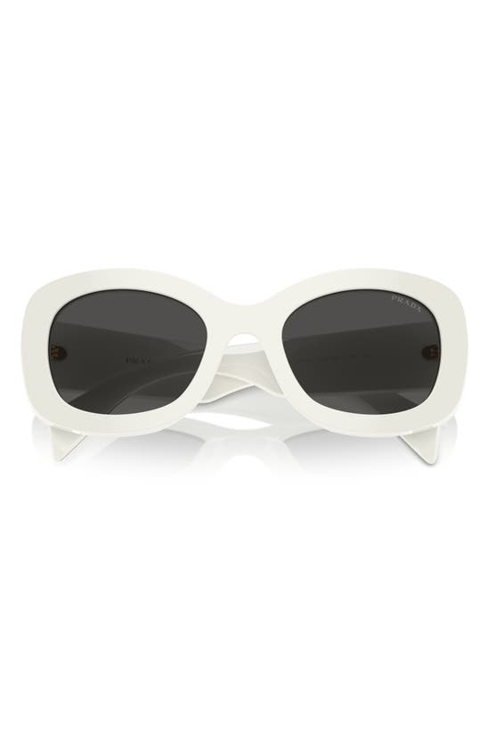 Shop Prada 54mm Oval Polarized Sunglasses In Bone