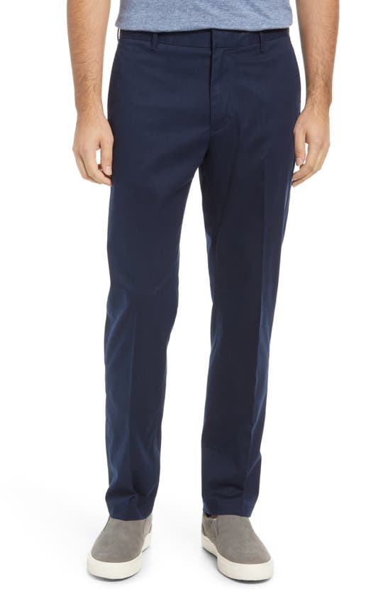Nordstrom Athletic Fit Coolmax® Flat Front Performance Chino Pants In Navy Blazer