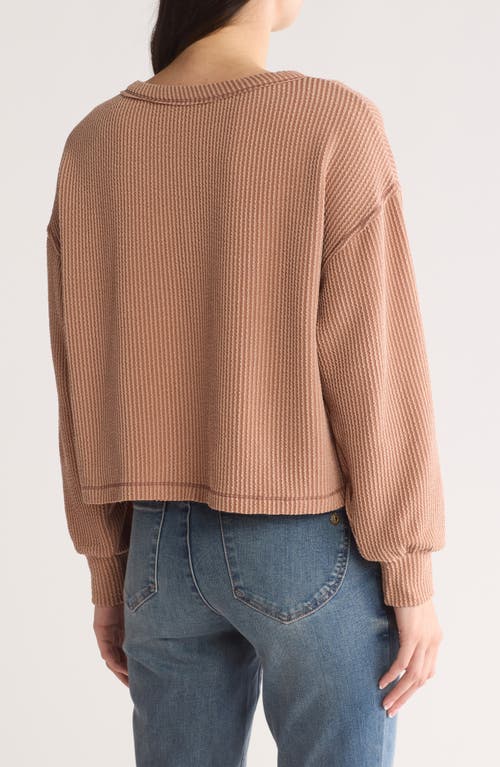 Lush Rib Knit Pocket Pullover In Taupe