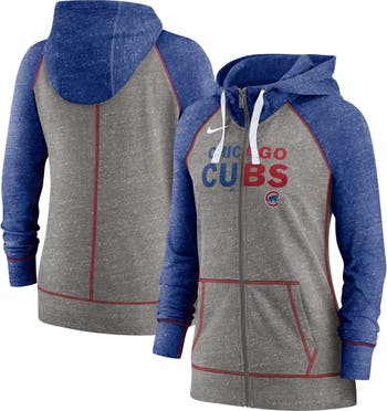 Chicago Cubs Nike Women's Club Lettering Fashion Performance Pullover Sweatshirt - Royal/Red