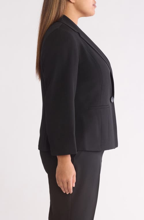 Shop Kasper Paneled Seam One-button Blazer In Black