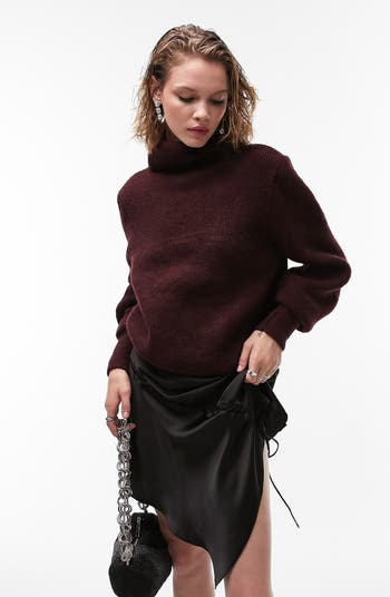 Topshop crop discount funnel neck sweater