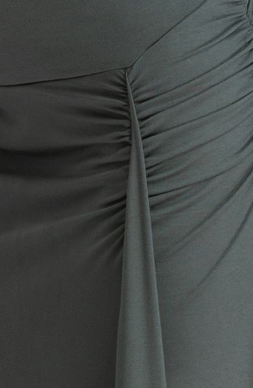 Pietro Brunelli Ruched Maternity Maxi Skirt In Medium Green