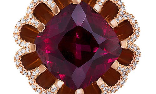 Mindi Mond Floating Rhodolite Garnet & Diamond Drop Earrings In Rose/diamond/garnet