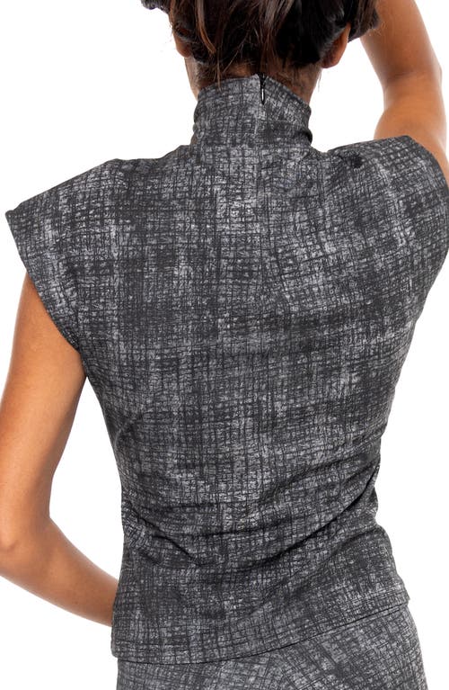 Dai Moda Knit Turtleneck Top In Charcoal