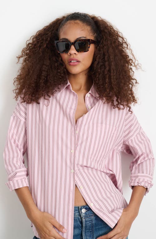 Shop Alex Mill Jo Stripe Cotton Button-up Shirt In Pink Stripe