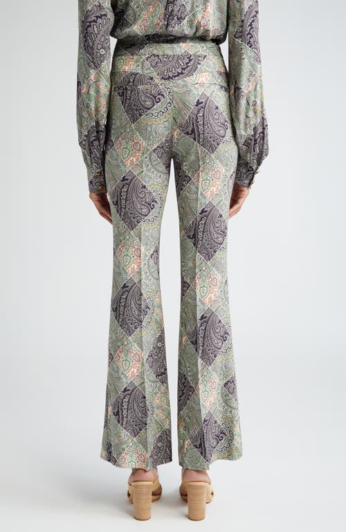 Shop Etro Patchwork Paisley Flare Leg Pants In X0805