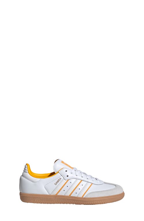 Shop Adidas Originals Adidas Kids' Samba Sneaker In White/crystal/yellow