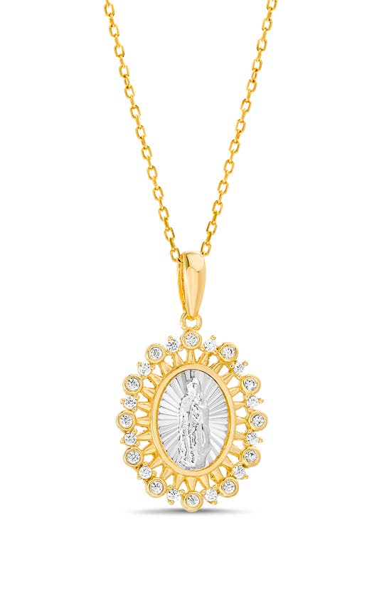 Shop Paige Harper Two-tone Cz Pendant Necklace In Gold