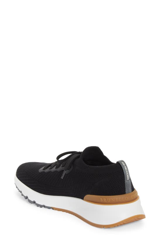 Shop Brunello Cucinelli Knit Sneaker In Black