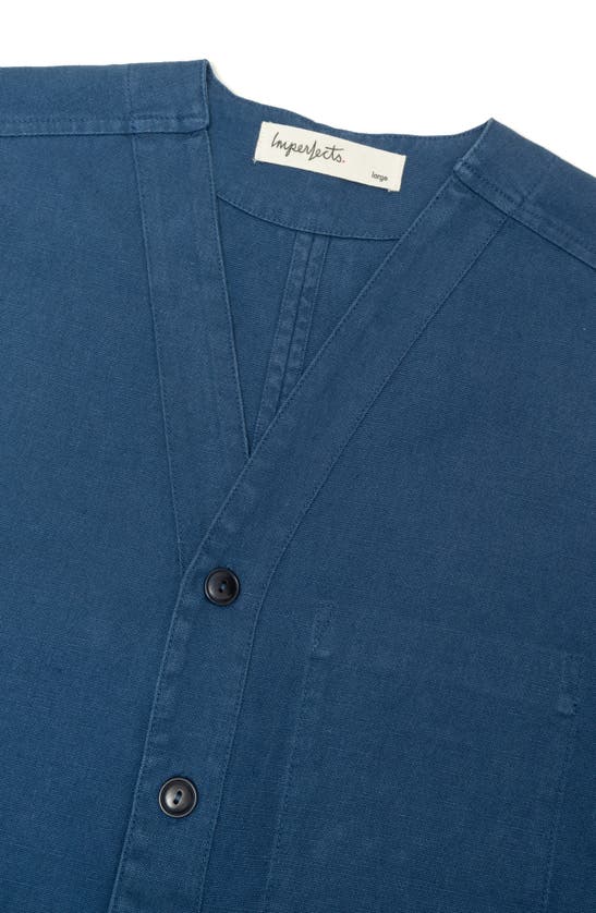 Shop Imperfects The Benny Short Sleeve Button-up Shirt In Vintage Blue