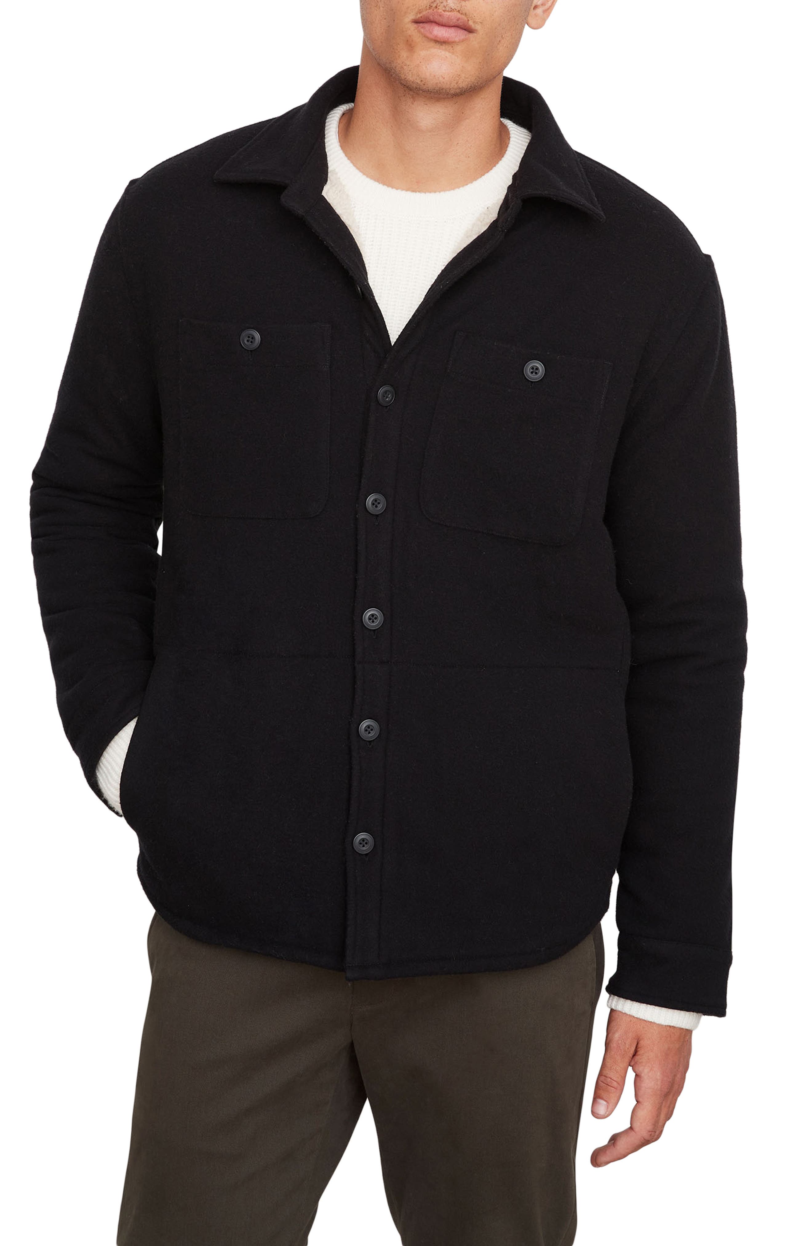 vince fleece button up jacket