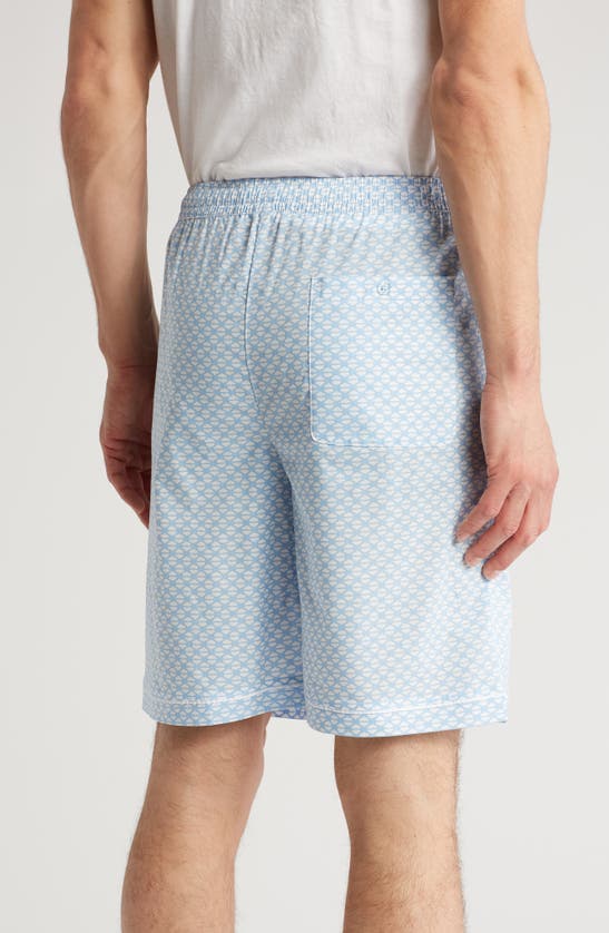 Shop Ted Baker Luxe Cotton Poplin Pajama Shorts In Spring Blues Geo