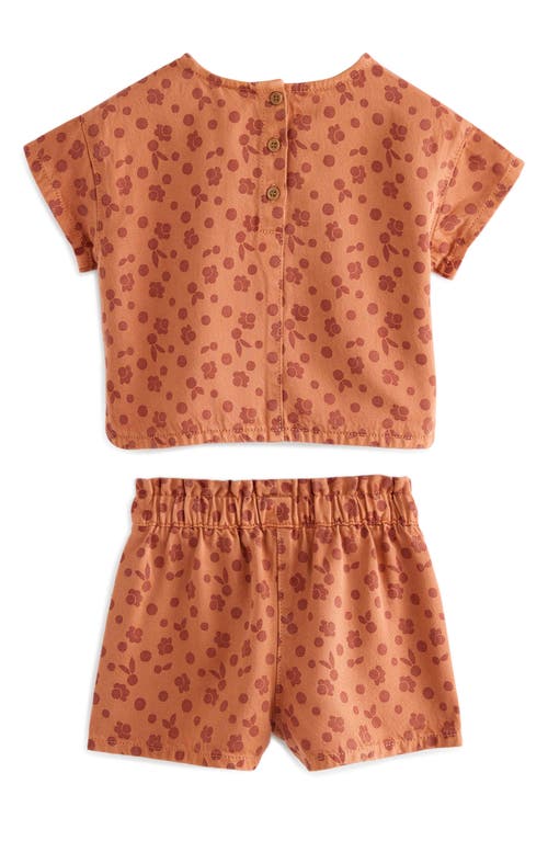 Next Kids' Print Short Sleeve Top & Shorts Set In Rust