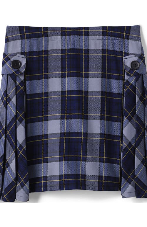 LANDS' END LANDS' END SCHOOL UNIFORM GIRLS SIDE PLEAT PLAID SKORT ABOVE KNEE