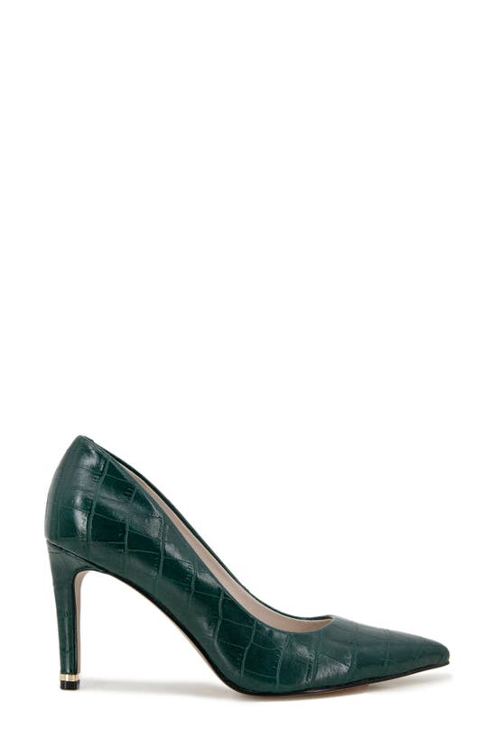 Kenneth Cole Aundrea Pointed Toe Pump In Emerald Croco