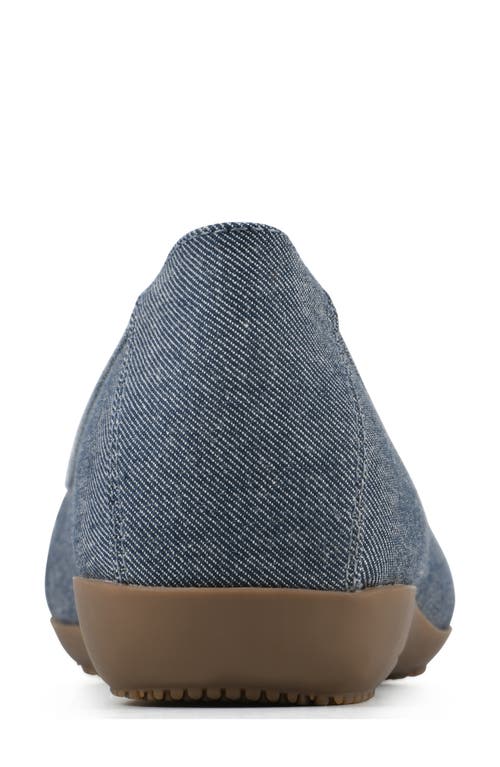 Cliffs By White Mountain White Mountain Charmed Flat In Denim Blue/fabric