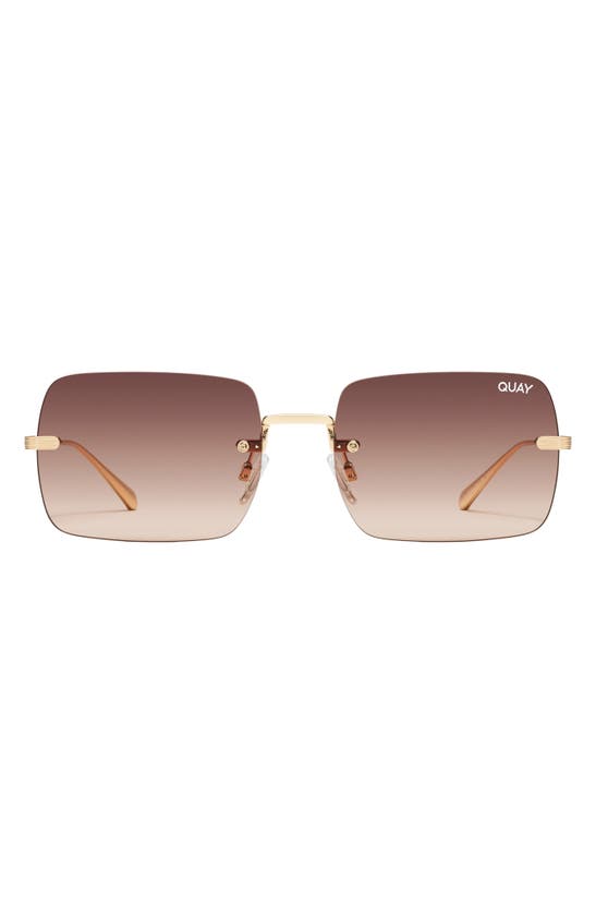 Quay Ttyl 53mm Gradient Rimless Sunglasses In Gold/ Brown  display picture 1
