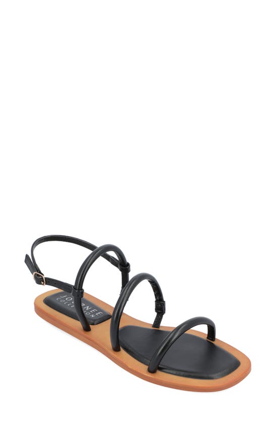 Journee Collection Karrio Tru Comfort Slingback Flat Sandal In Black