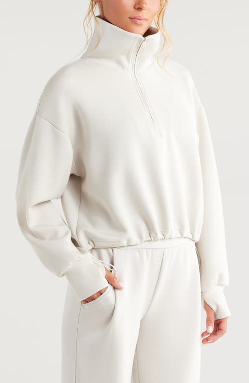 Shop Zella Soft Modal Blend Half Zip Pullover In Grey Moonbeam