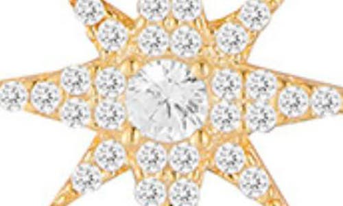 Glaze Jewelry Cubic Zirconia Stud Earrings & Star Pendant Necklace Set In Gold