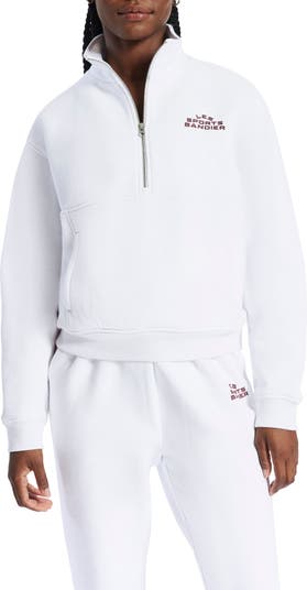 Bandier Les Sports Half Zip Pullover Sweatshirt - Black/ White