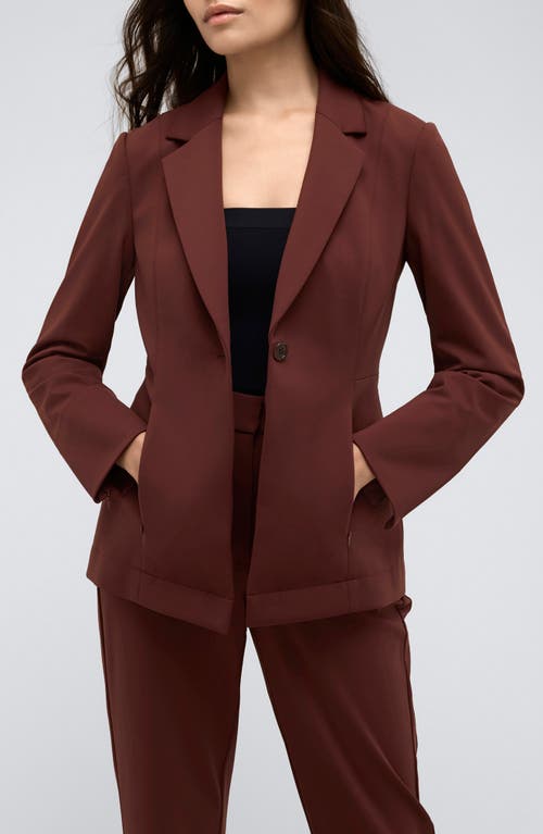 Shop Kenneth Cole Athletic Stretch One-button Blazer In Deep Chestnut