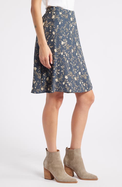 Shop Treasure & Bond Floral Button Wrap Skirt In Navy Armada Wild Vine