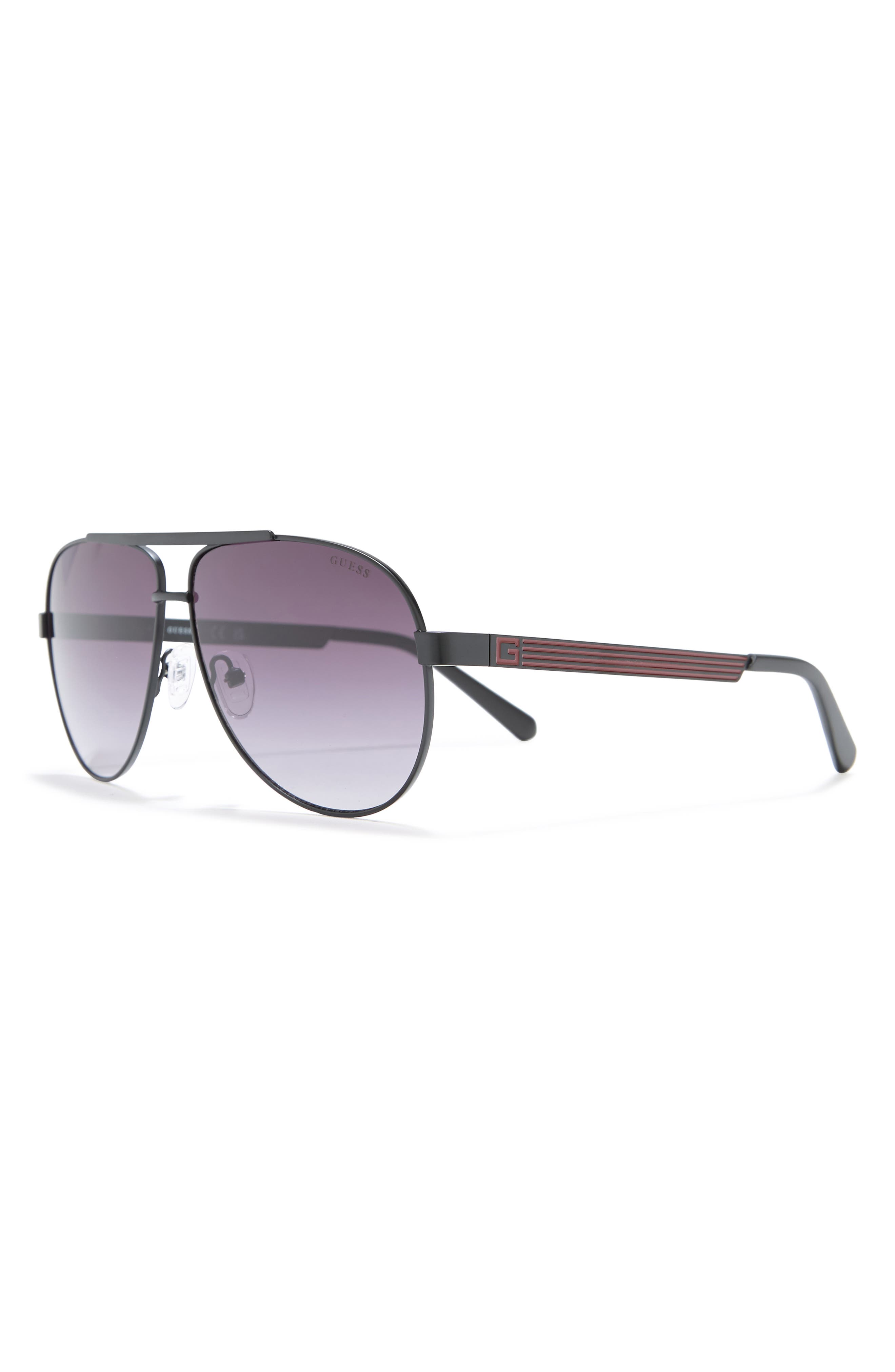 guess 62mm aviator sunglasses