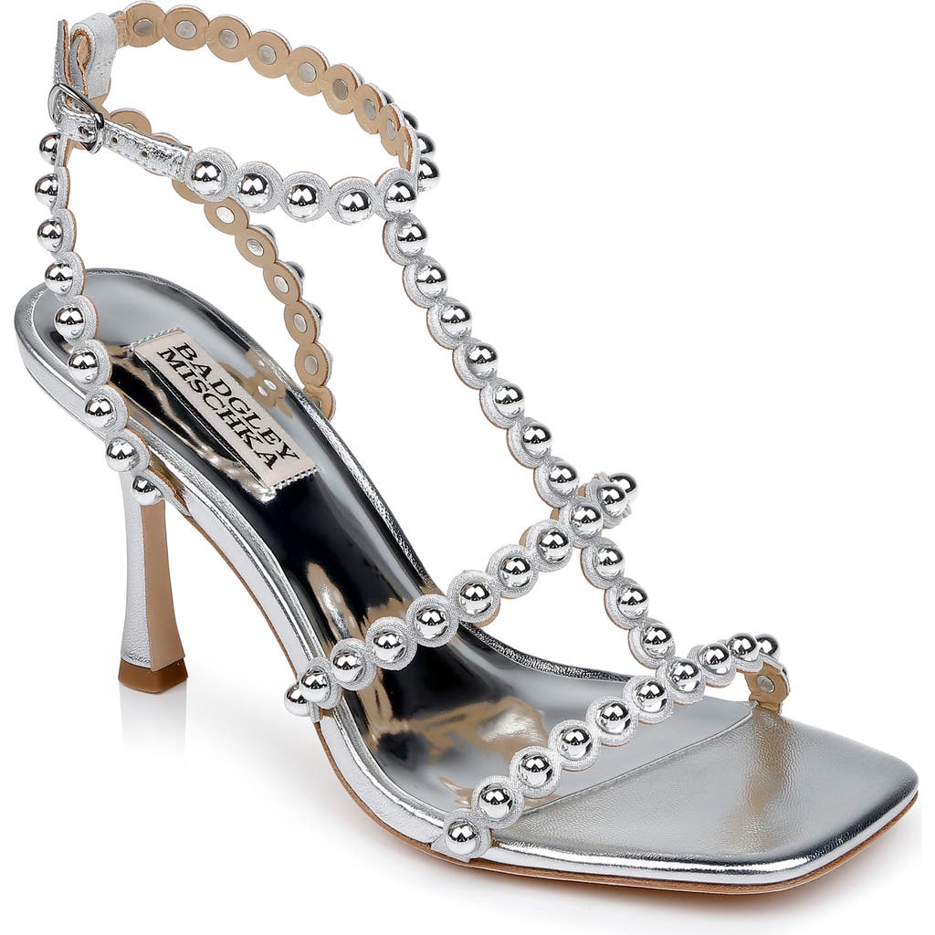 Badgley Mischka Collection Camilia Square Toe Sandal In Silver