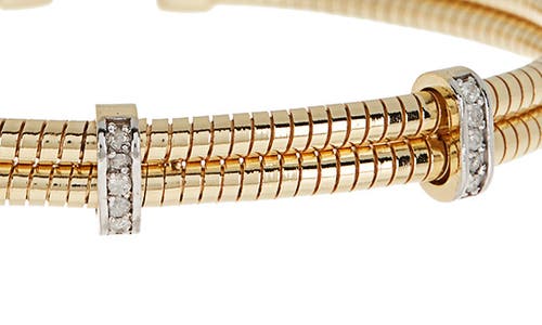 Meshmerise Diamond Twist Cuff Bracelet In Yellow