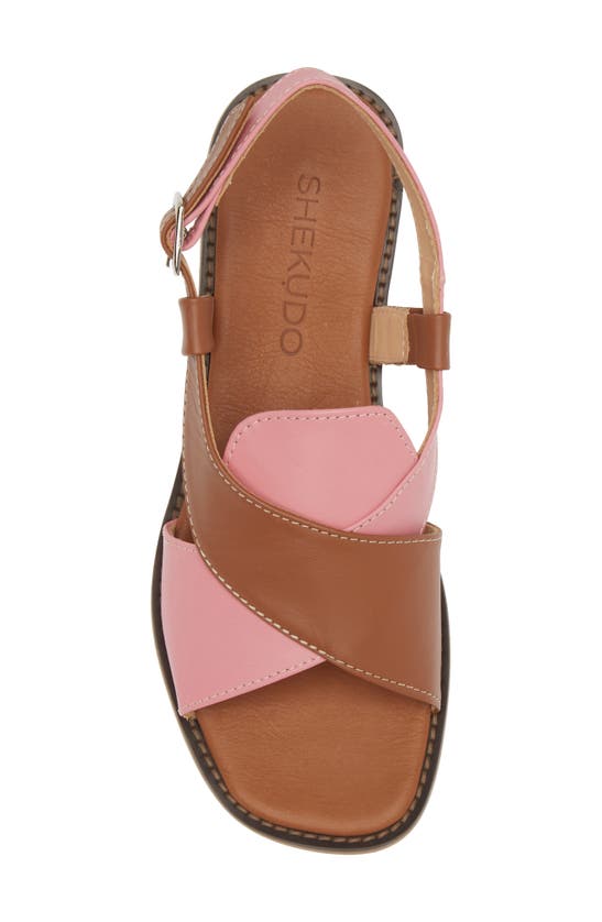 Shop Shekudo Cove Sandal In Baby Pink/ Tan Brown