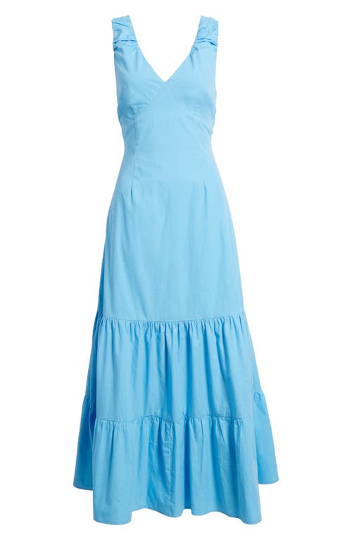 Shop Du Paradis Rio Tiered Sleeveless Dress In Horizon Blue