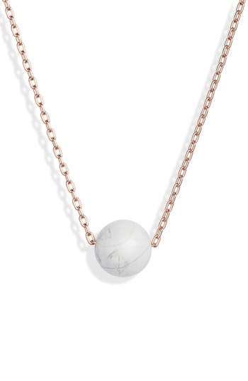 Shop Knotty Pendant Necklace In Rose Gold/white