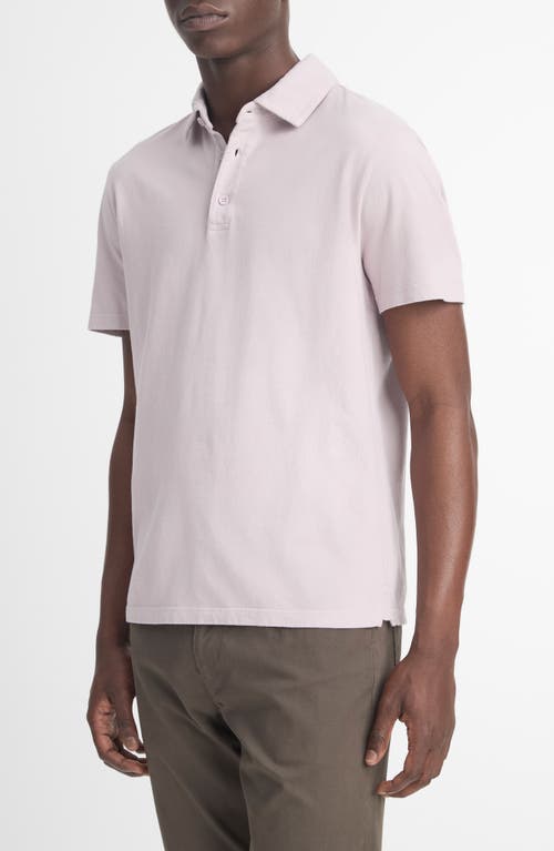 Vince Regular Fit Garment Dyed Cotton Polo In Gold
