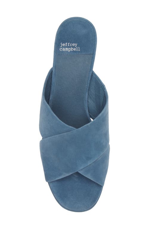Jeffrey Campbell Coerce Platform Sandal In Teal Suede
