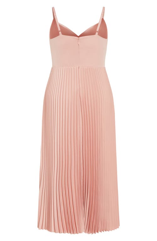 Shop City Chic Ariana Pleat Dress In Vintage Rose