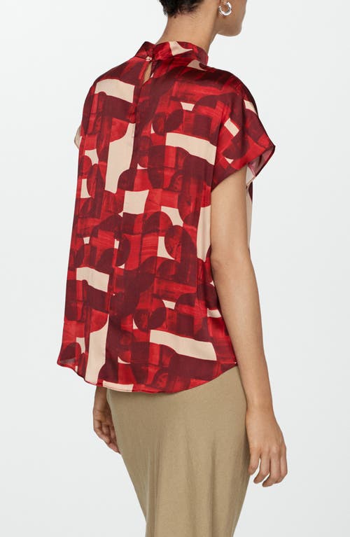 Mango Blouse In Red Multi