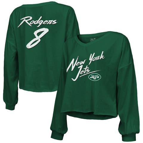 Women's Majestic Threads Aaron Rodgers Pink New York Jets Name
