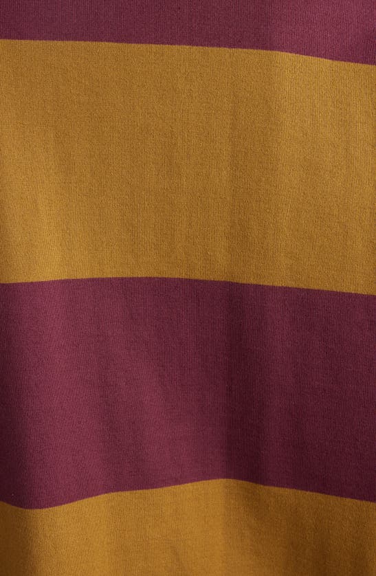 Shop Dries Van Noten Block Stripe Lace-up Cotton & Linen Blend Rugby Shirt In Mustard 203