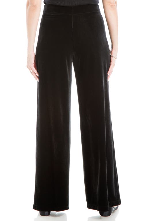 Max Studio Velvet Wide Leg Pants In Black