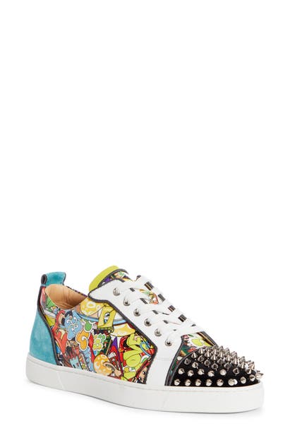 【Christian Louboutin】 Louis Junior Spikesスニーカー Louis Junior P Pik Pik Strass - Sneakers - Metallic suede