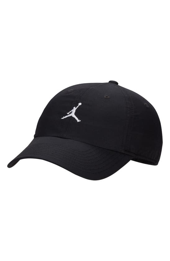 Shop Jordan Club Adjustable Unstructured Hat In Black/ Black/ White