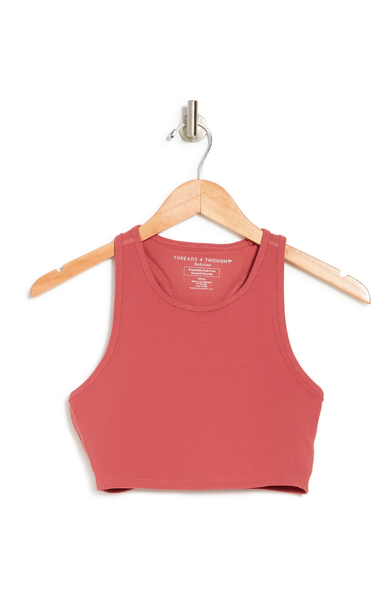 Threads 4 Thought Kensi Ribbed Sports Bra In Rrose