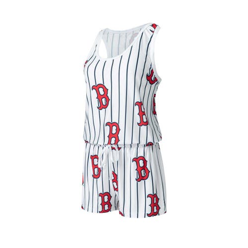 Women's Concepts Sport White Boston Red Sox Reel Pinstripe Knit Romper