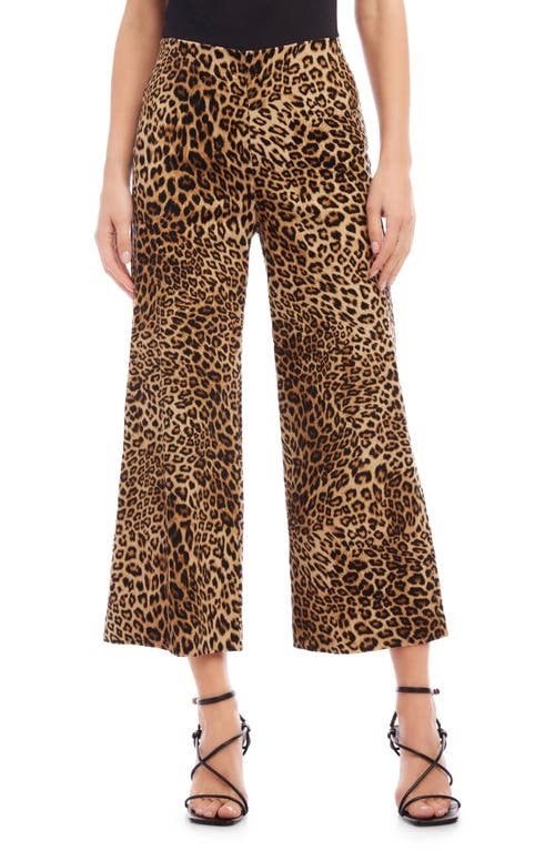 Karen Kane Leopard Print Corduroy Wide Leg Crop Pants