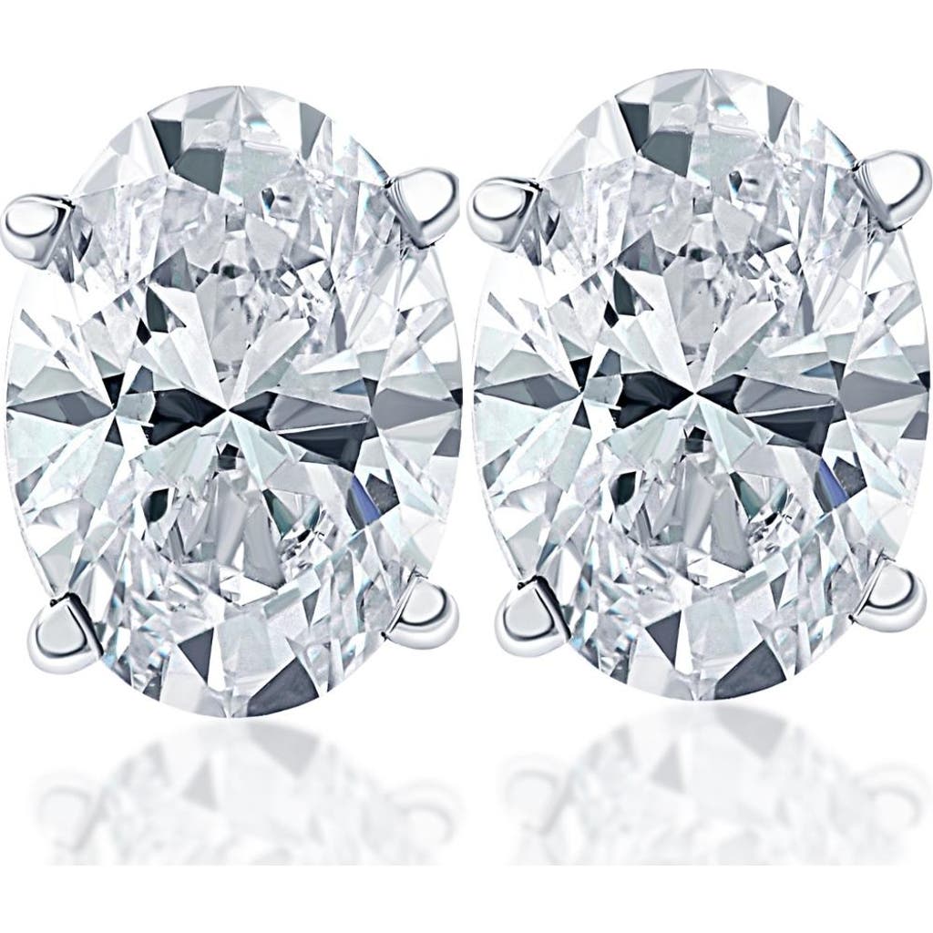 Bliss Diamond 1 1/2 Ct Lab Grown Oval Diamond Studs 14k Gold Earrings In 14k White Gold