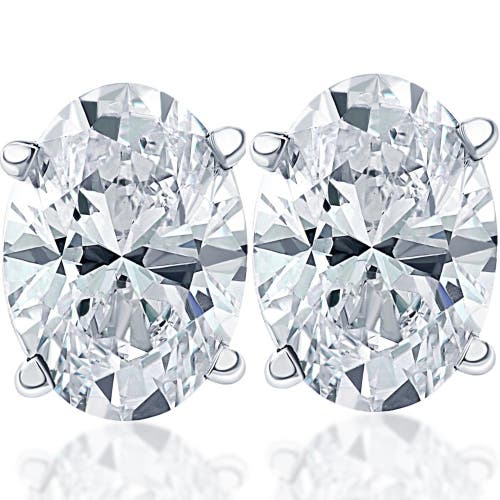 Shop Bliss Diamond 2 Ct Lab Grown Oval Diamond Studs 14k White Gold Earrings