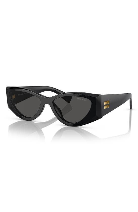 Miu Miu Mu 06ys Monochrome Acetate Cat-eye Sunglasses In Black